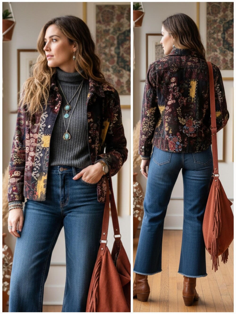 Bianca Nygard 8 Art To Wear Eclectic Bohemian Tapestry Patchwork Corduroy Shirt